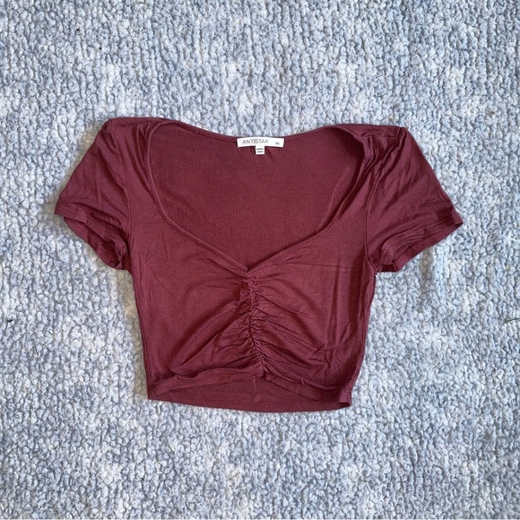 Maroon Synched Cropped T-shirt Size XS - Picture 5 of 5